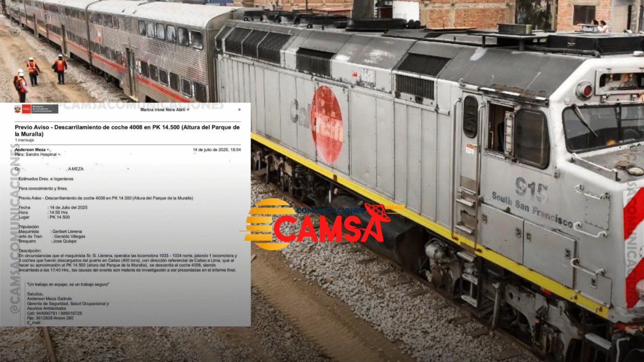 MTC DECLARA EMERGENCIA POR DESCARRILAMIENTO DE LOCOMOTORA EN TRASLADO DESDE CALLAO