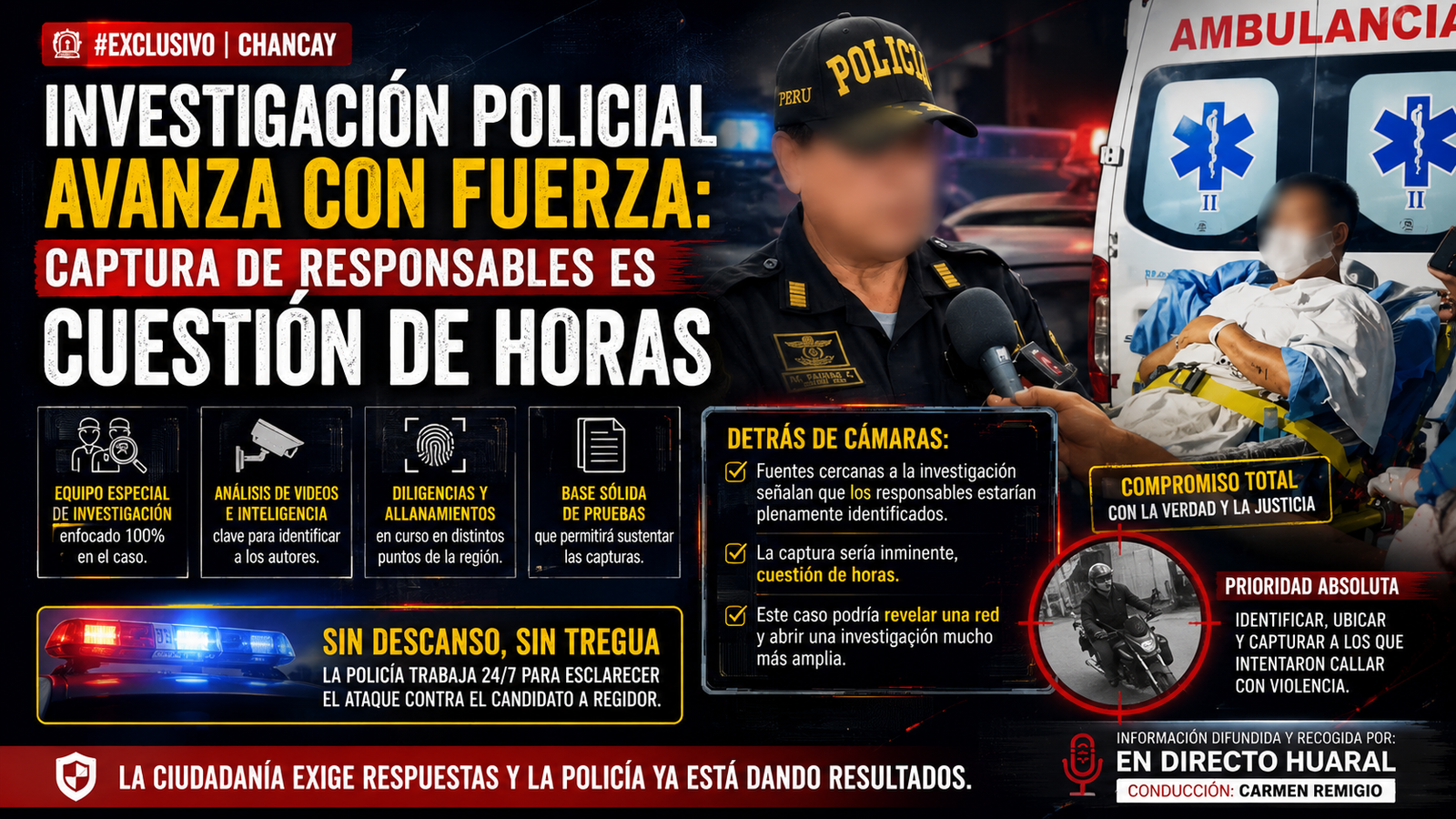 #EXCLUSIVO | LA PNP MUEVE SUS PIEZAS: INVESTIGACIÓN POR ATAQUE A CANDIDATO EN CHANCAY ENTRA EN FASE CLAVE