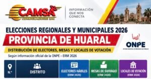 Huaral registra 560 mesas de sufragio para las Elecciones Regionales y Municipales 2026
