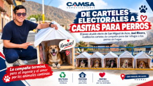 LA CAMPAÑA TERMINÓ, PERO EL AMOR POR LOS ANIMALES CONTINÚA: JOEL RIVERA CONVIERTE CARTELES ELECTORALES EN CASITAS PARA PERROS